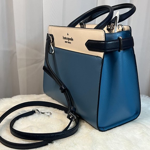 New Kate Spade Staci Medium Satchel Saffiano Leather Niagara Multi - Picture 10 of 15